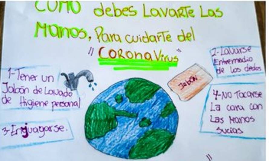 Galería: Niños de la red Sename Los Ríos retrataron medidas preventivas en concurso de pintura