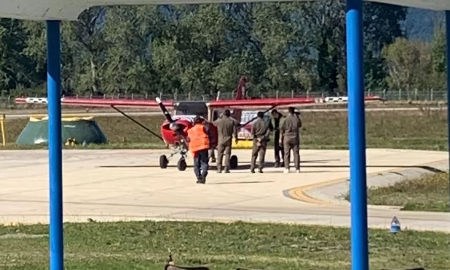 Avioneta aterriza de emergencia en aeródromo de Valdivia