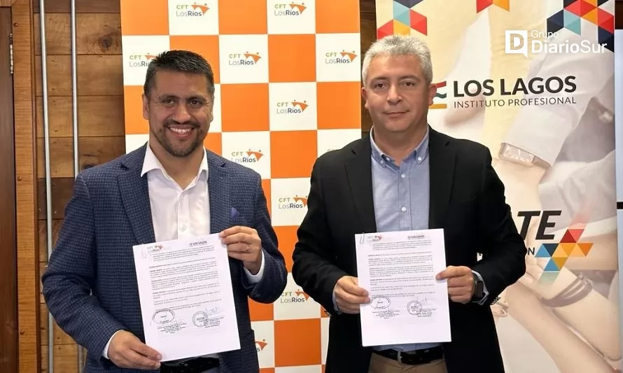 CFT Los Ríos e IP Los Lagos firman importante convenio de articulación