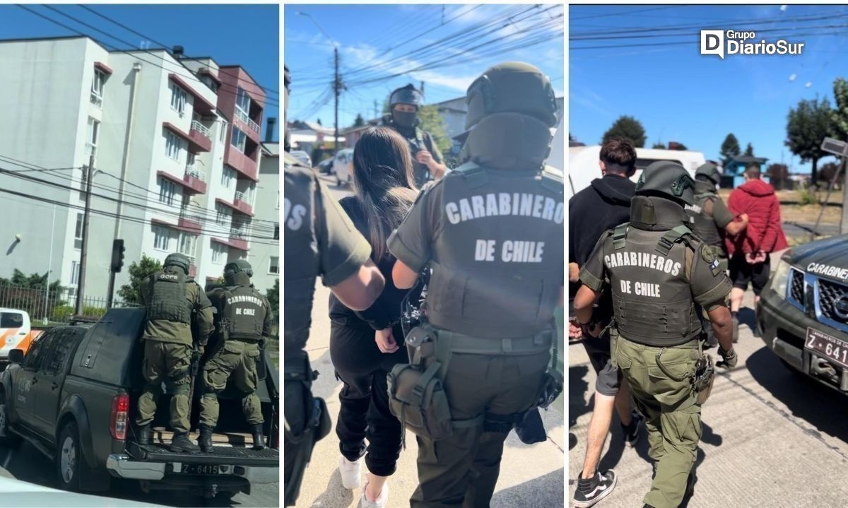 Carabineros allana viviendas en Valdivia: hay detenidos y drogas incautadas